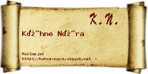 Kühne Nóra névjegykártya