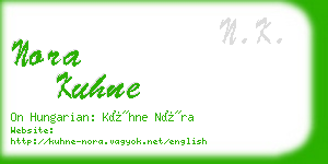 nora kuhne business card
