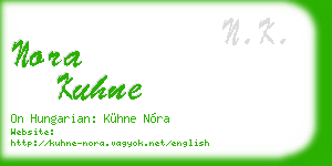nora kuhne business card